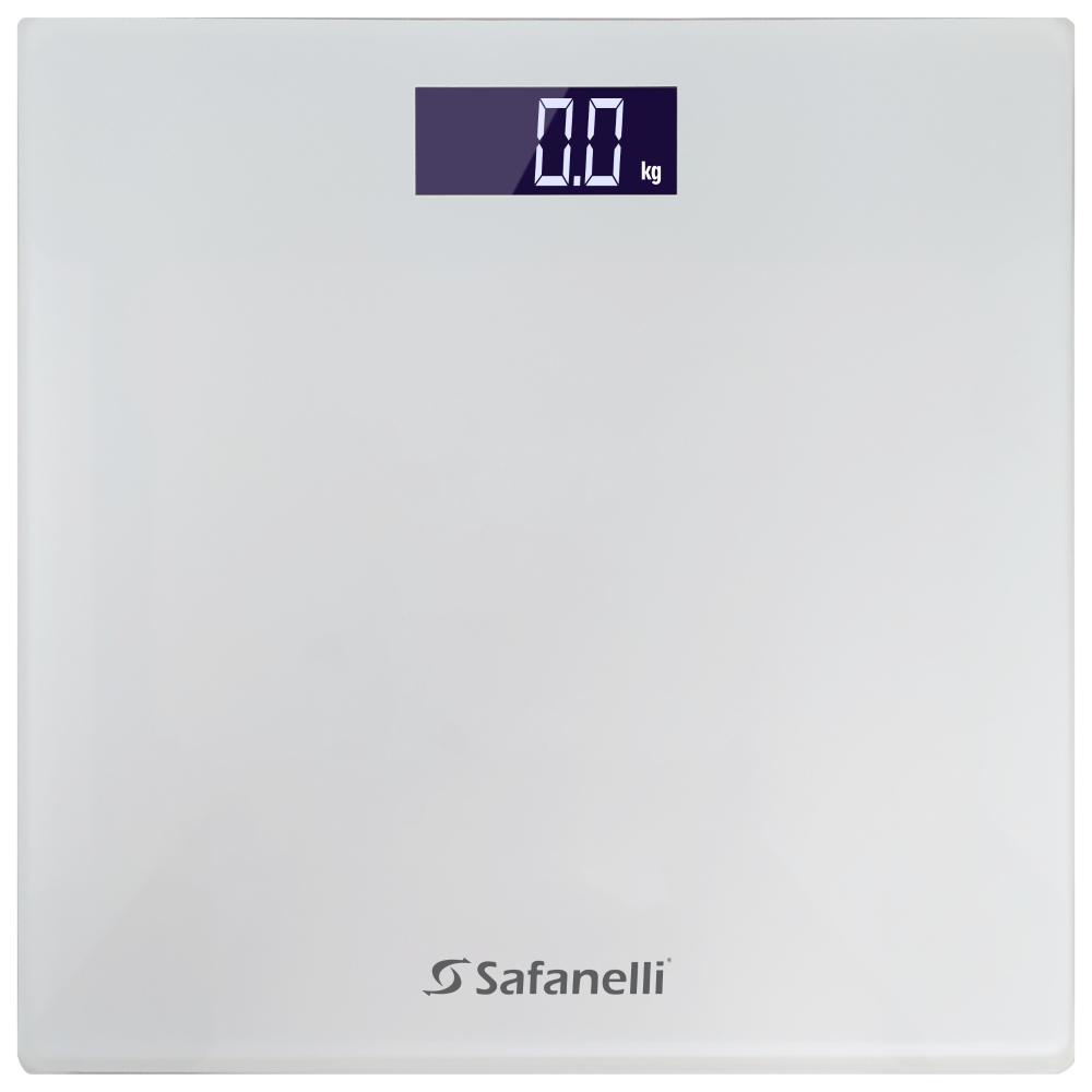 Balança Digital até 180kg Vidro Temperado Branca Safanelli