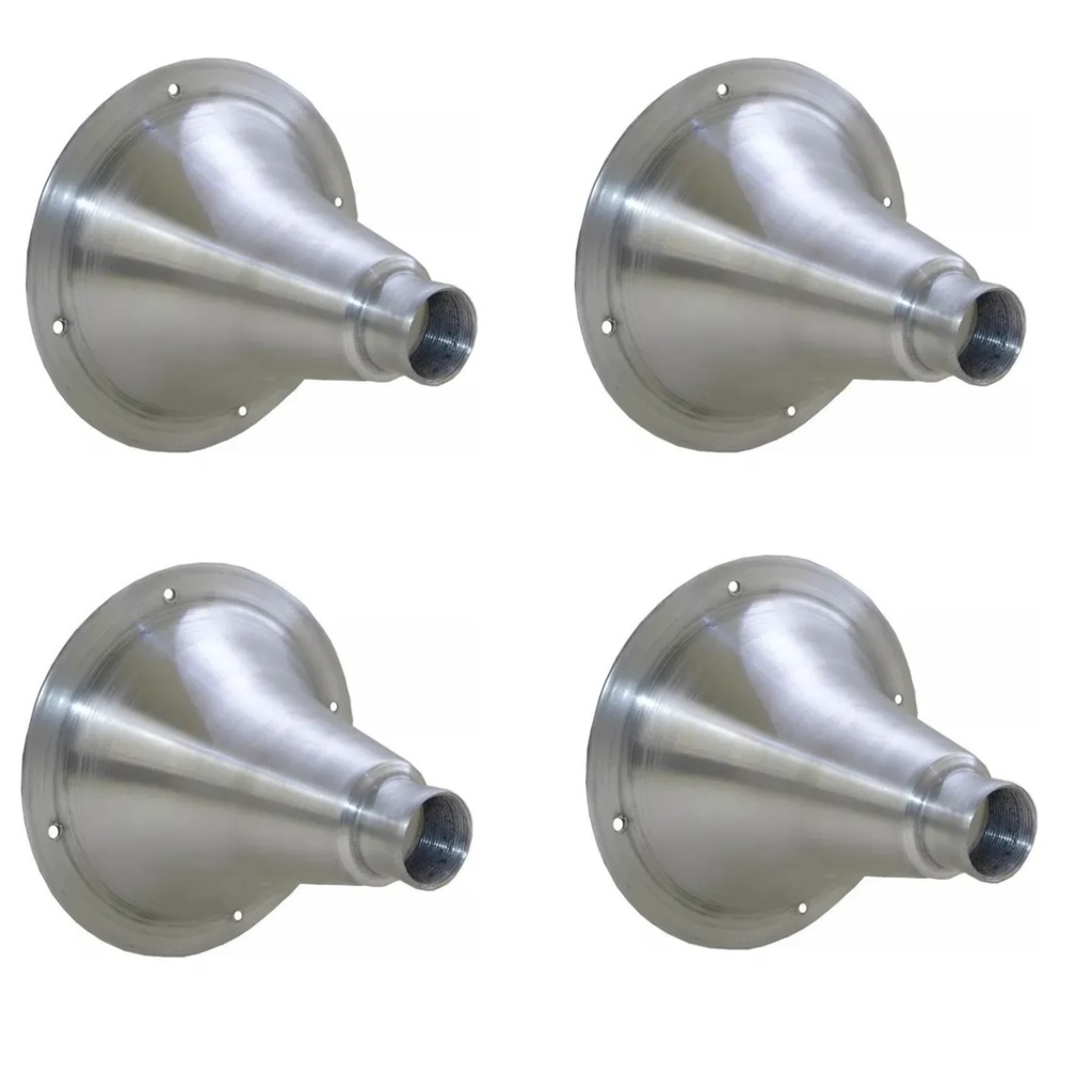 4 Cornetas Canequinho De Alumínio Bico De Rosca Cone Curto Boca Para Driver D250x em Oferta na Shopee