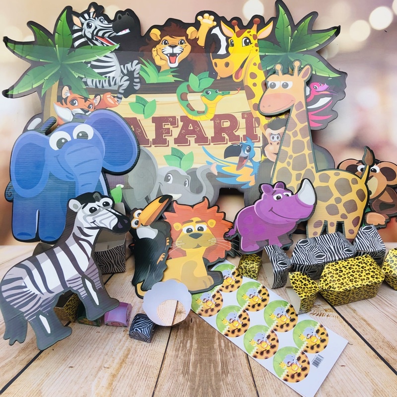 kit festa Safari decoração aniversário forminhas para doces