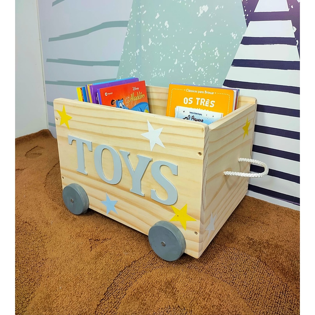reliability three Drastic Caixote Baú Toy Box Organizador De Brinquedos de Madeira | Shopee Brasil
