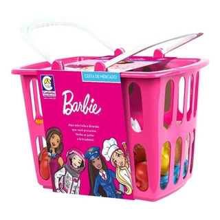 Cesta De Mercado Barbie Chef Brinquedo Menina Mercadinho Compras Frutinhas