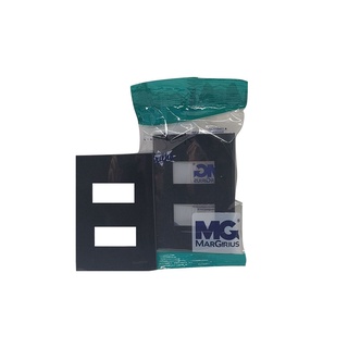 Placa p/ 2 x modulo Sleek Ebony Preto 4x2 Margirius em Oferta na Shopee