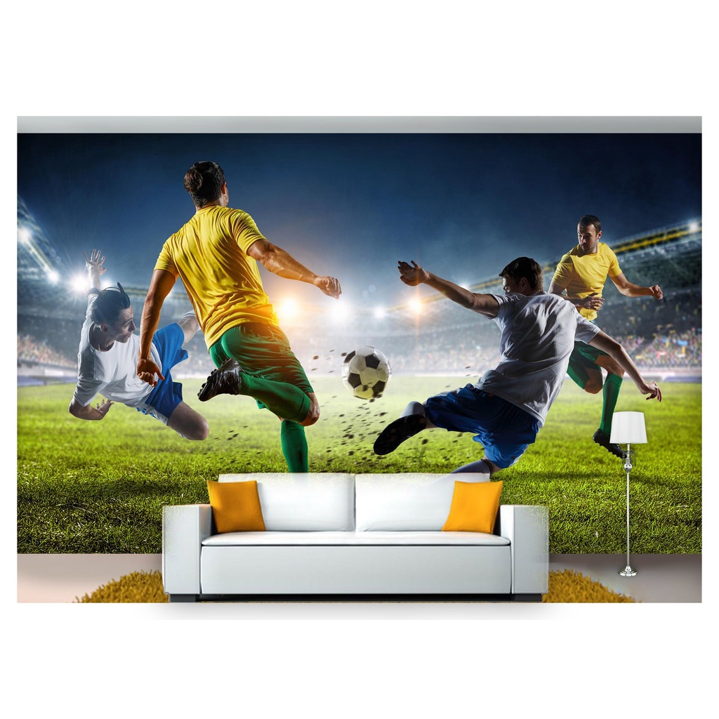 papel de parede Esportes Futebol Bola Campo 3D 7,5m² SPT33