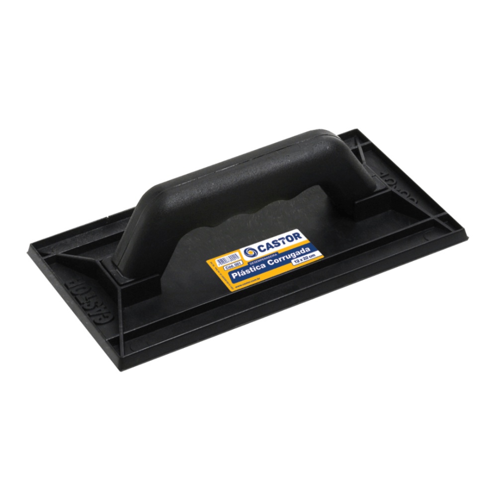 Desempenadeira plástica PVC 12x22cm Corrugada Preta - Castor em Oferta na Shopee
