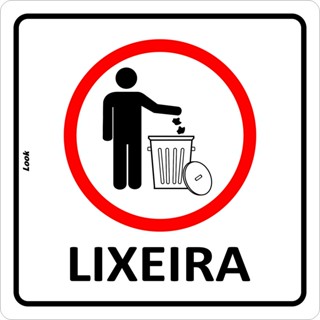 Placa Aviso Lixeira Jogue Lixo no Cesto Limpeza Higiene Tamanho 15x15cm Look Placas de Sinalização em Oferta na Shopee