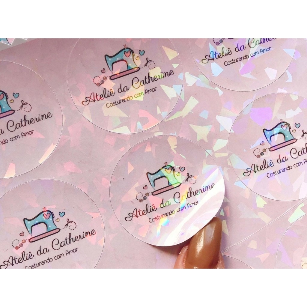 Adesivos Holográficos Personalizados 100 Unids 5x5 | Shopee Brasil