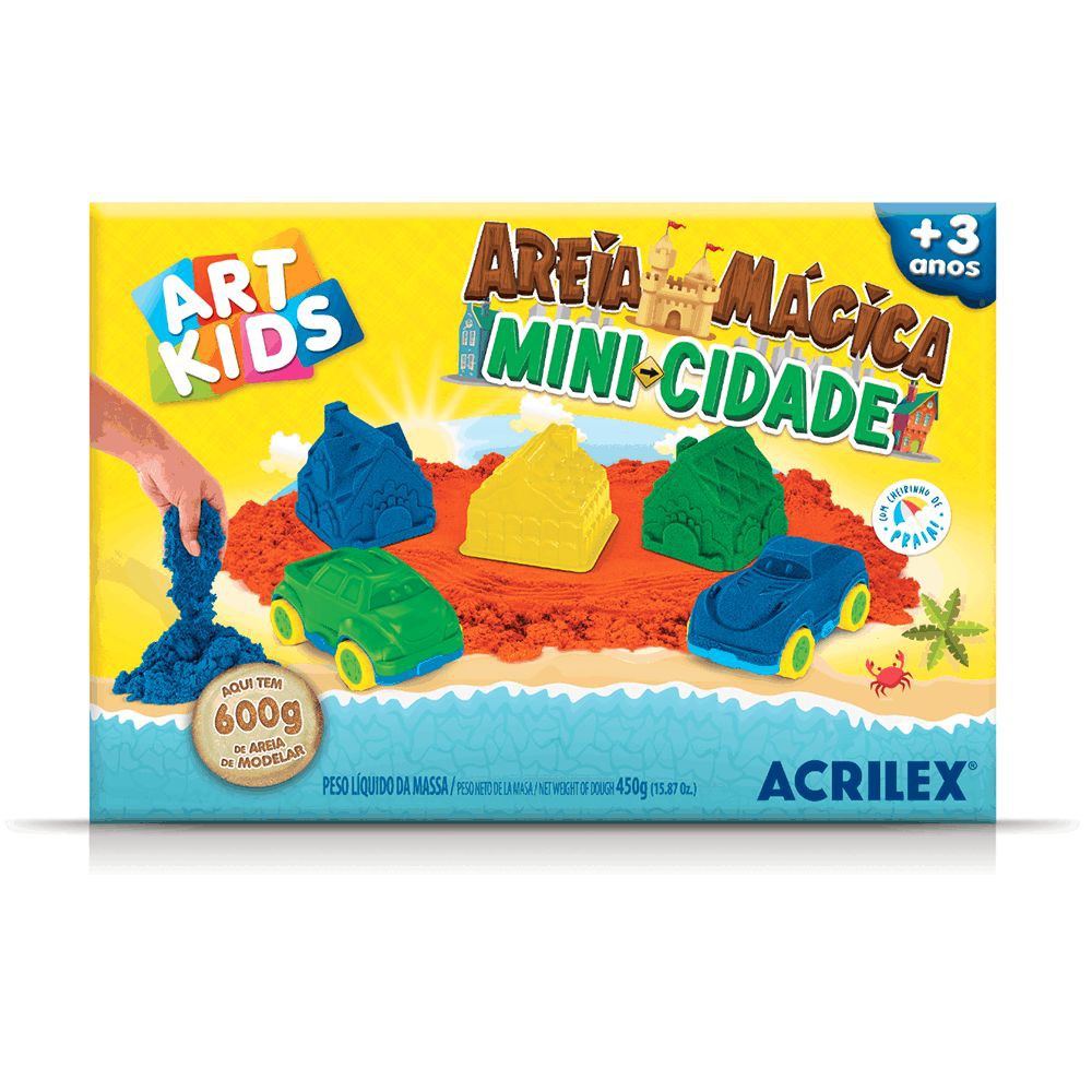 Kit Areia Mágica de Modelar Mini Cidade 600g - Acrilex