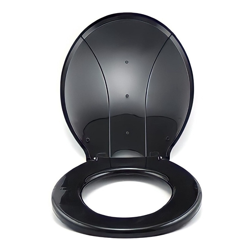 Assento Sanitário Preto C/ Encaixe Universal Tampa Vaso Sanitário Plástico