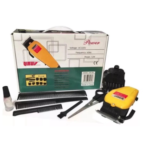 Máquina De Corta Cabelo Linha Profissional 110v/220v  Qirui QR-089 Amarela em Oferta na Shopee