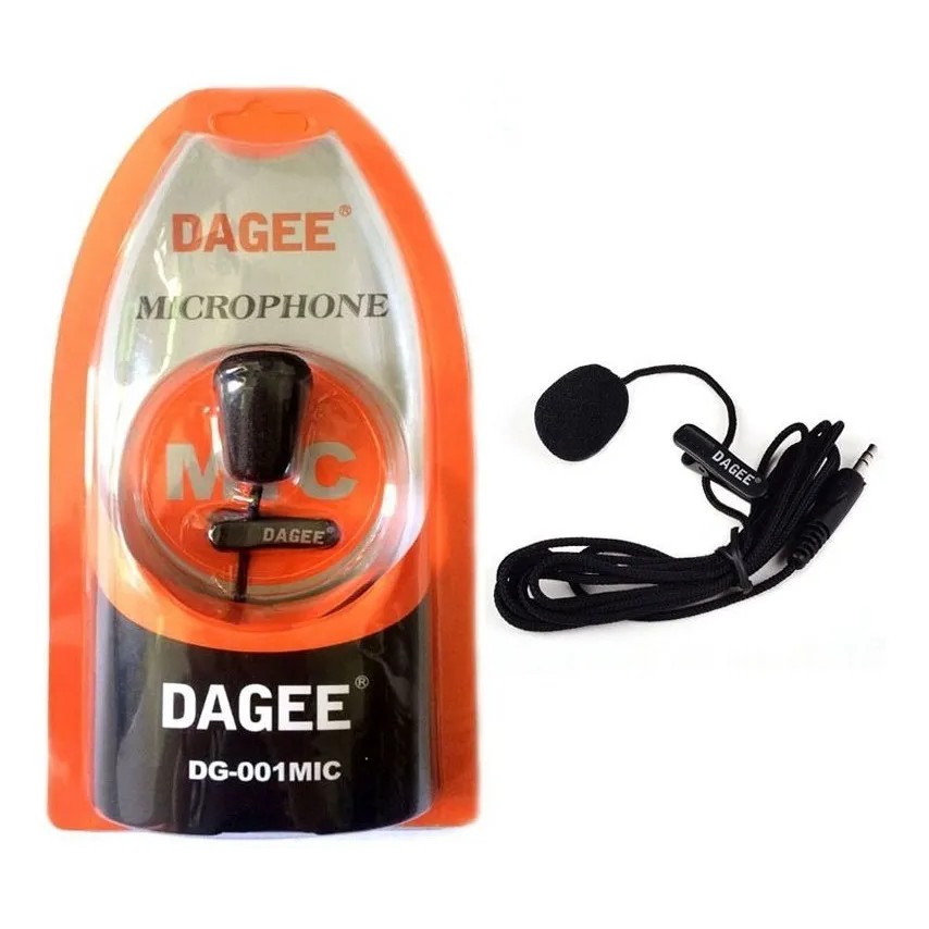 Microfone De Lapela Dagee Dg-001 Original De Nylon Com 2 Metros