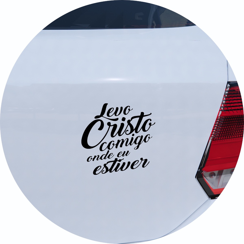 Adesivo de Carro Levo Cristo Comigo Onde Eu Estiver