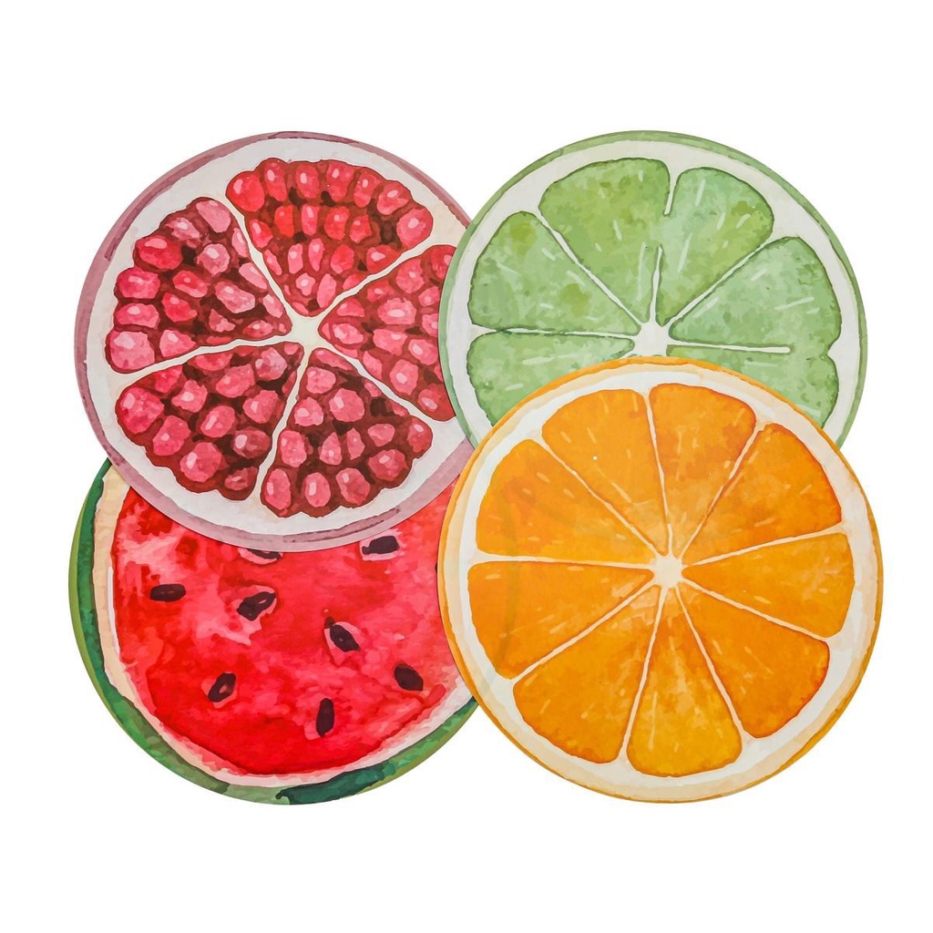 Lugar Americano Redondo Frutas 38cm 4 Unidades Yazi em Oferta na Shopee