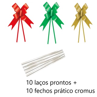 Laço Pronto Liso - 10 Unidades + Fecho prático Cromus