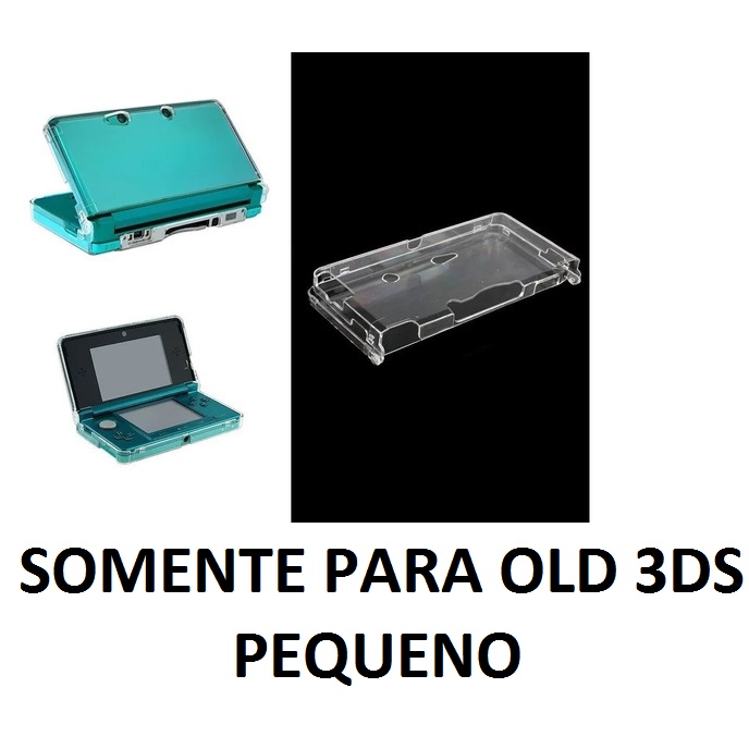 Case Cristal Acrílico Nintendo 3ds Old 3 Ds Transparente Pequeno e Pelicula