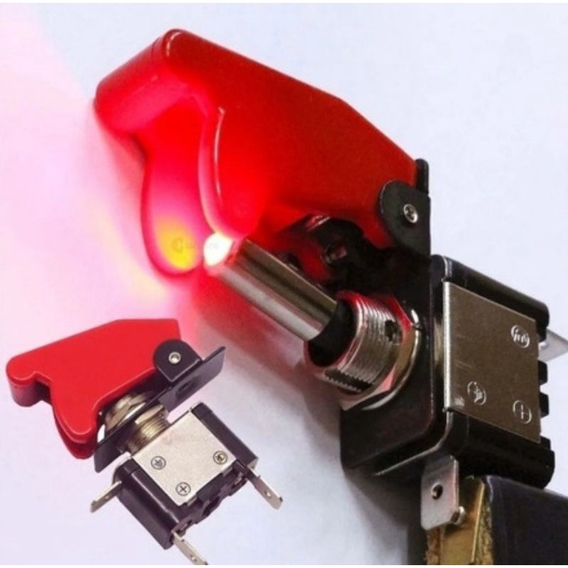 2x Chave Botão Caça C/ Led Neon Vermelho Tictac Som Nitro Vm em Oferta na Shopee