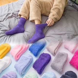 Par De Meia Felpuda Quentinha, Confortável Para O Inverno Feminina