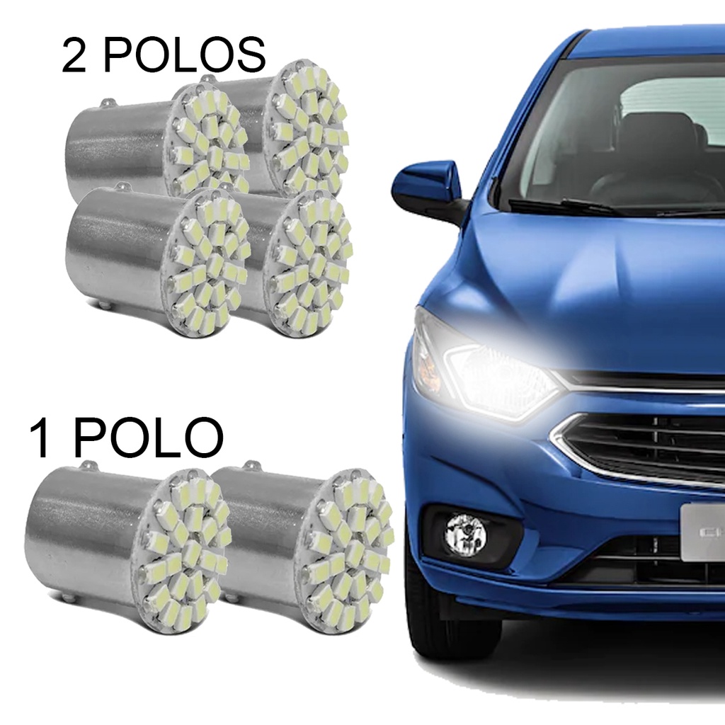 Kit 4 Lâmpadas 67BA15s 2 Polos 22 Leds + Par Lâmpadas 67 1 Polo com 22 Leds em Oferta na Shopee