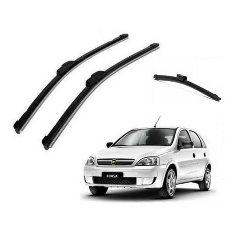 Palheta Limpador Parabrisa Dianteiro + Traseiro Corsa Hatch 2004 a 2012 em Oferta na Shopee