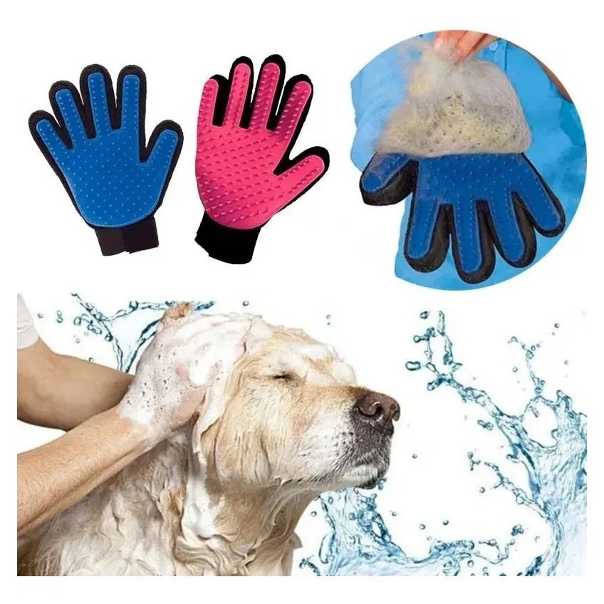 Luva Escova Nano Magnetica Remove Rápido e Facil Pelos Dos Caes E Gatos