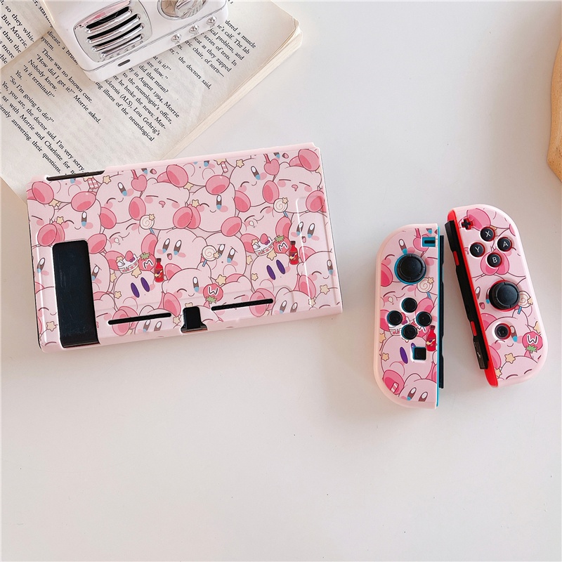 Nintendo Switch OLED Caixa De Proteção Dos Desenhos Animados Rosa Emoticons Bonito Estilo Silicon Game Console Handle Protector Capa Mole