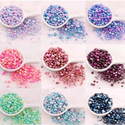 4/6/8/10 mm Tamanho Misto Perfurado Gradiente Colorido Colar De Pérolas Pulseira Acessórios DIY 150 Peças