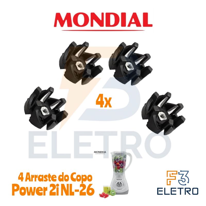 Arraste Acoplamento do Copo 4 Peças Liquidificador Mondial Power 2i NL-26