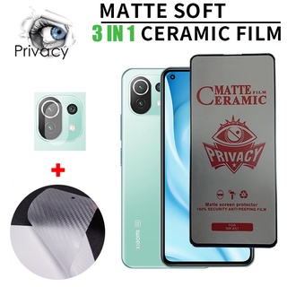 Película de Privacidade de Cerâmica Matte 3 Em 1 Para Xiaomi Mi 11 Lite 5G NE 11T 10T 9T Pro 13 12 Lite 11i