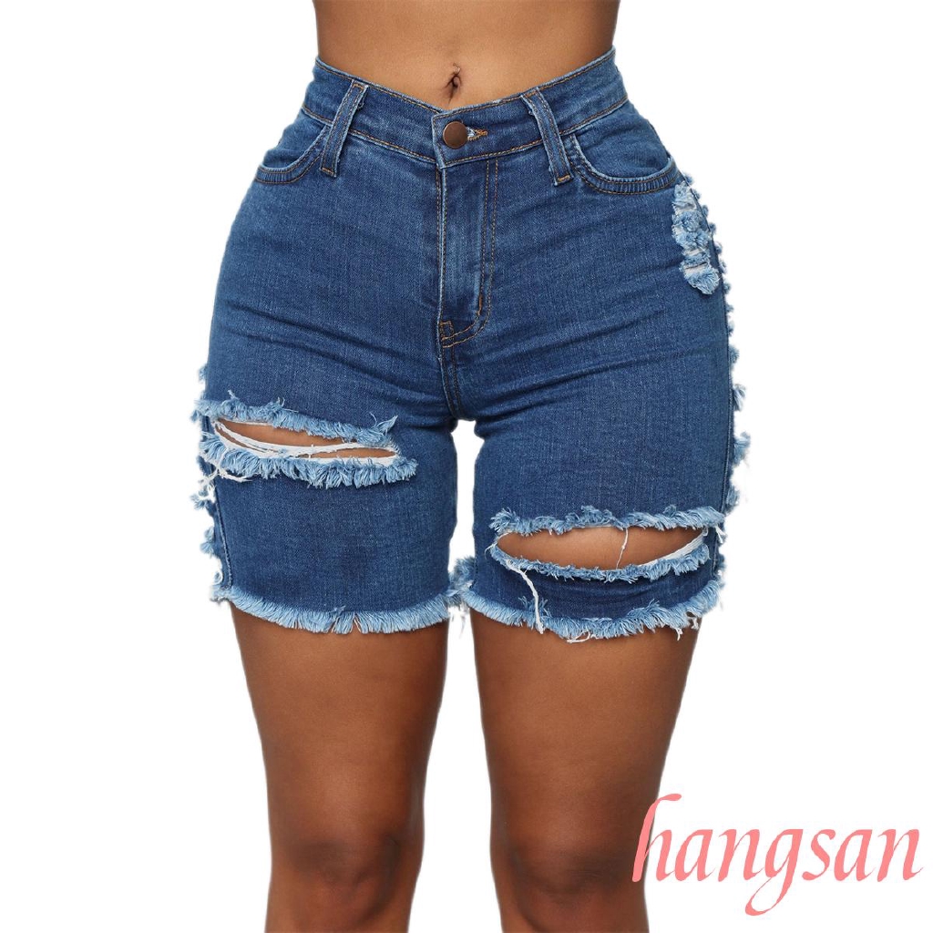 short jeans cintura alta rasgado