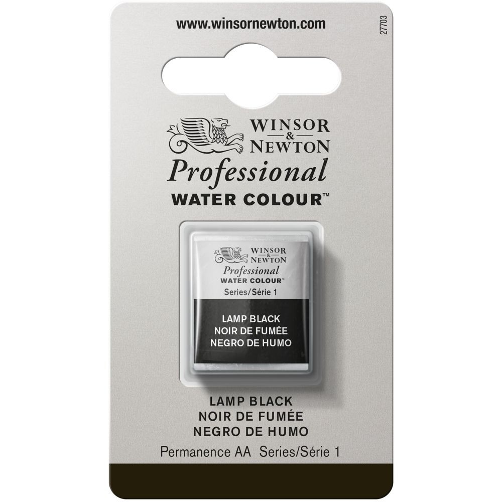 Tinta Aquarela Winsor & Newton Profissional Pastilha S1 337 Lamp Black