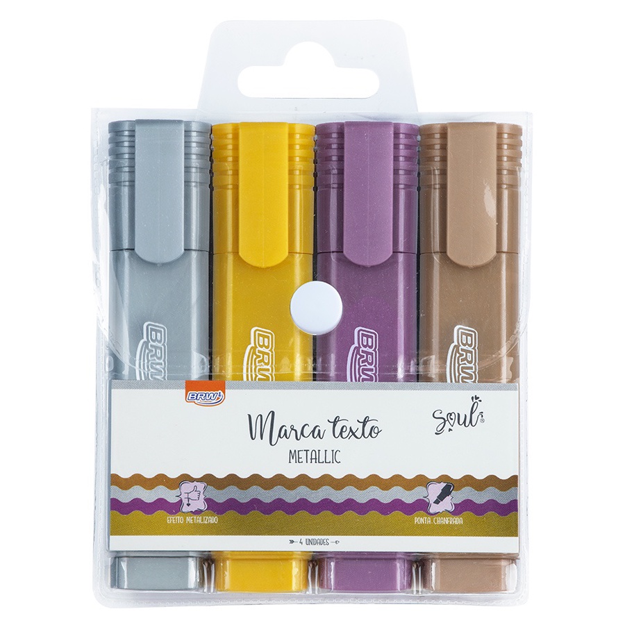 Marca Texto Metallic Linha Soul - BRW (Efeito metalizado, Brilhante ...