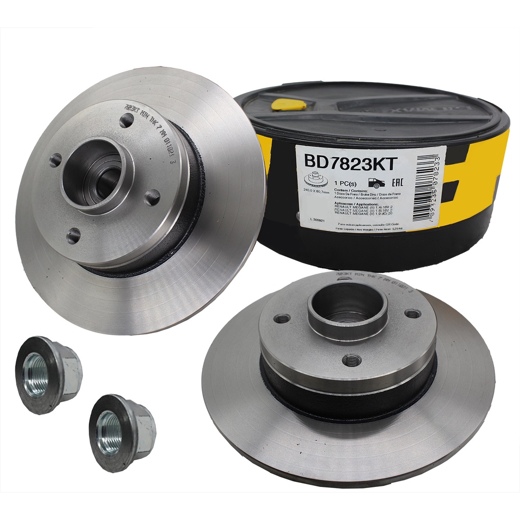 Par Disco Freio Traseiro Abs Com Cubo Megane 1.6 1998 a 2011 em Oferta na Shopee