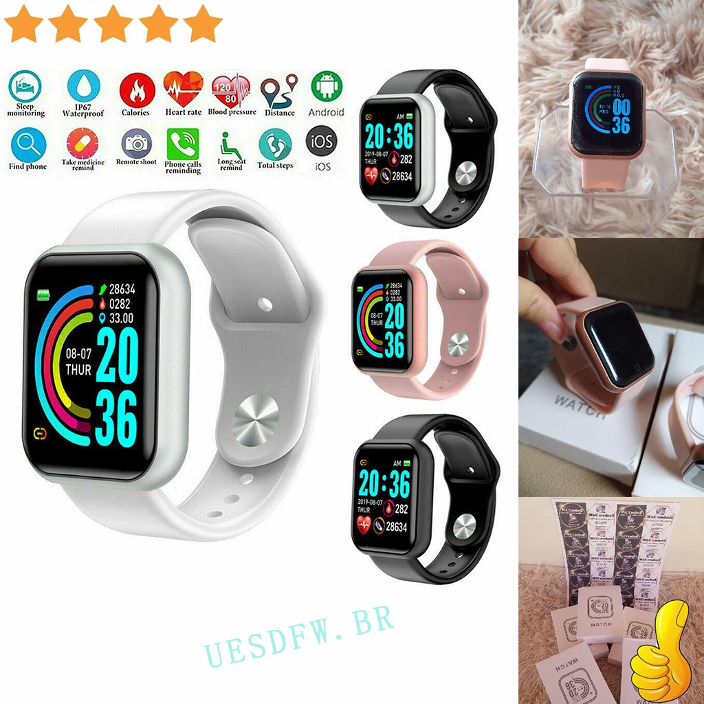 Pulseira Digital Smartwatch Nobre Y68 Prova D 'Gua Rel Gio Monitor ...