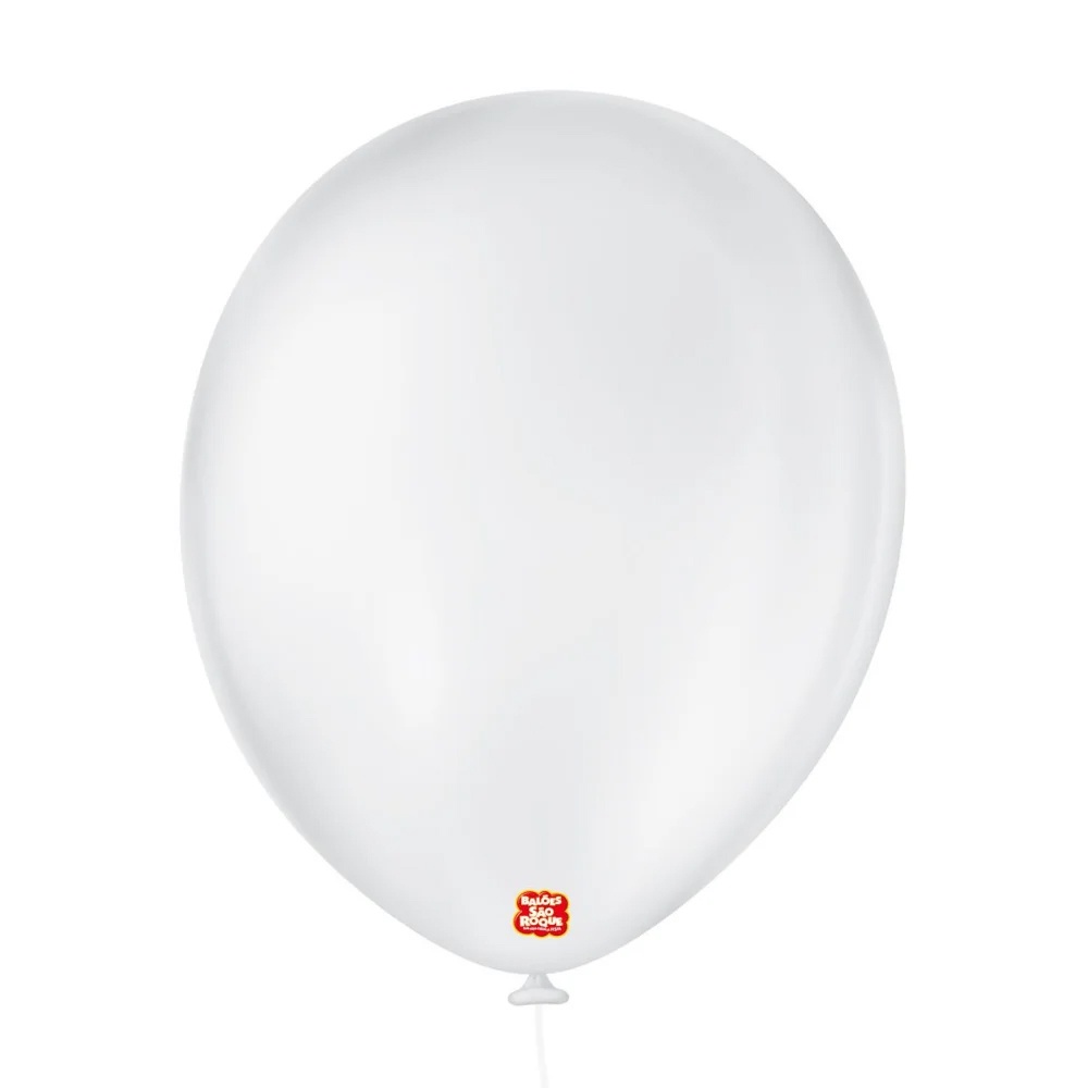 Balão de Festa Liso - 11" 28cm - Branco Polar - 50 unidades - Balões São Roque - Home & Living