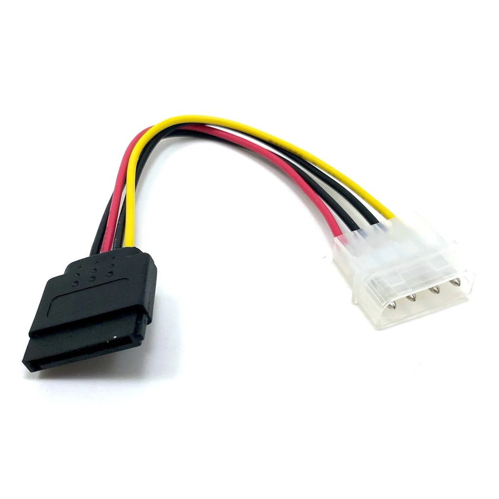 ATACADO = SATA CABLE POWER = CABO SATA DE ENERGIA / FORÇA / ALIMENTAÇÃO = 1 CONECTOR MOLEX IDE MACHO ENERGIA PSU FONTE ATX + 1 CONECTOR SATA FÊMEA ENERGIA
