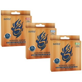 Encordoamento Violão Aço Solez Phosphor Bronze SLATB10 SLATB11 SLATB12 em Oferta na Shopee