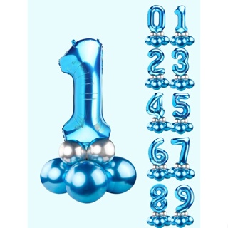 Buque de balões com 1 Numeros (Azul ) em Oferta na Shopee