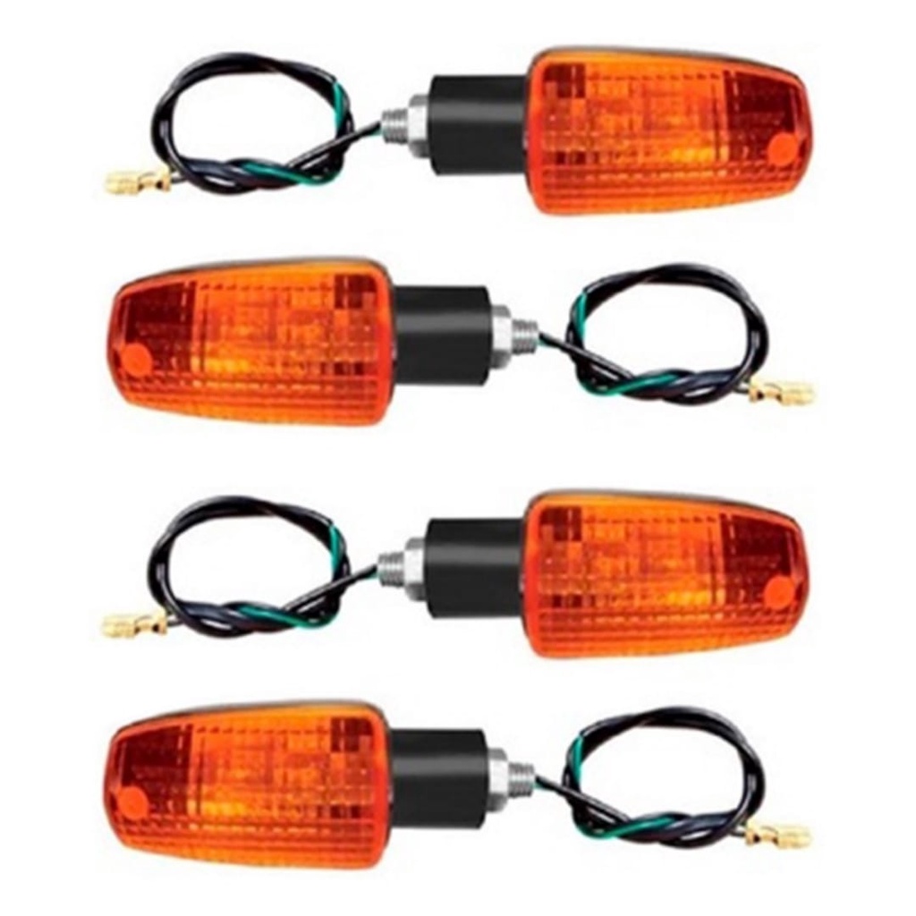 Kit Combo 4 Pisca Completa Cg Titan Fan 125 150 Cbx200/Xr300 Lente Laranja(Ambar