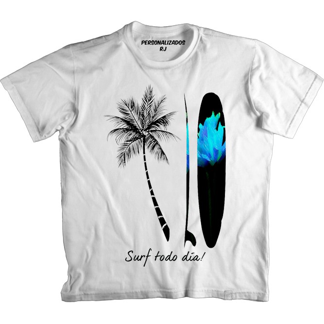 Camiseta SURF 022 - SURF TODO DIA - PRANCHA DE SURFE - PALMEIRA - SURFISTA