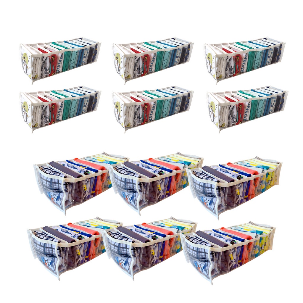 Kit 12 peças Colmeias Organizadoras de Gaveta para roupas pequenas - 6P + 6M