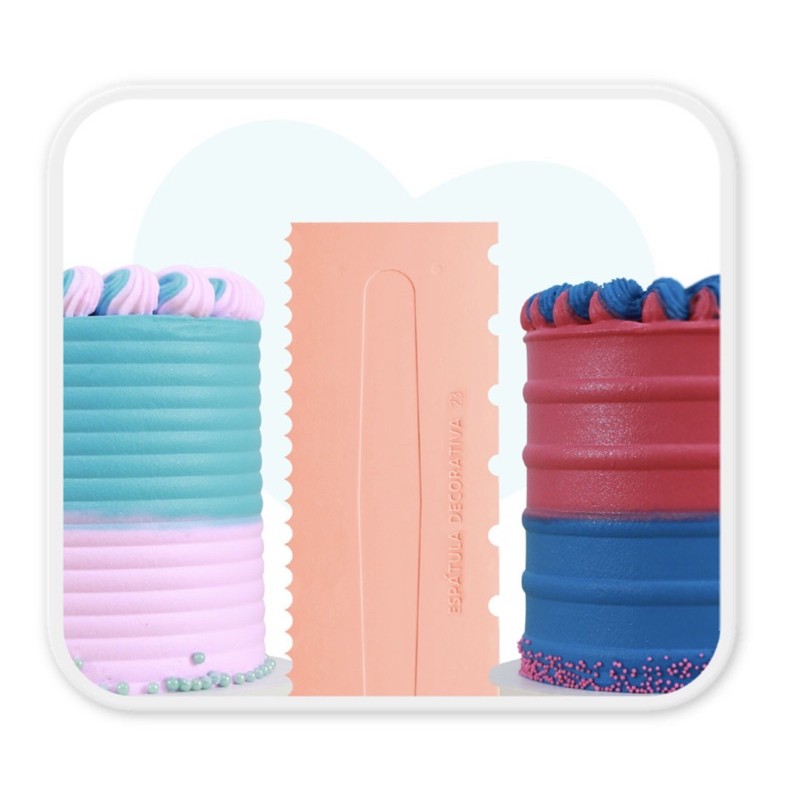 Espátula DECORATIVA N•23  ROSA LENI para bolo e confeitaria bluestar 23 cm  dupla confeitaria  (Chocobraz) em Oferta na Shopee