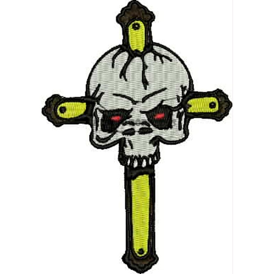 CAVEIRA CRUZ BLACK METAL GOTICO PATCH BORDADO ENVIO IMEDIATO