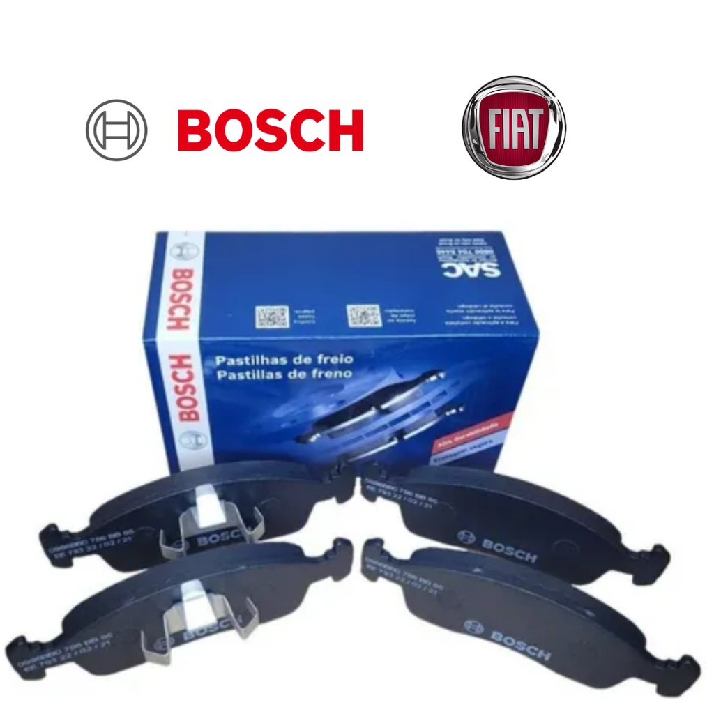 Jogo Pastilha Freio Dianteira Fiat Argo Palio Novo Uno Mobi Grand Siena Original BOSCH em Oferta na Shopee
