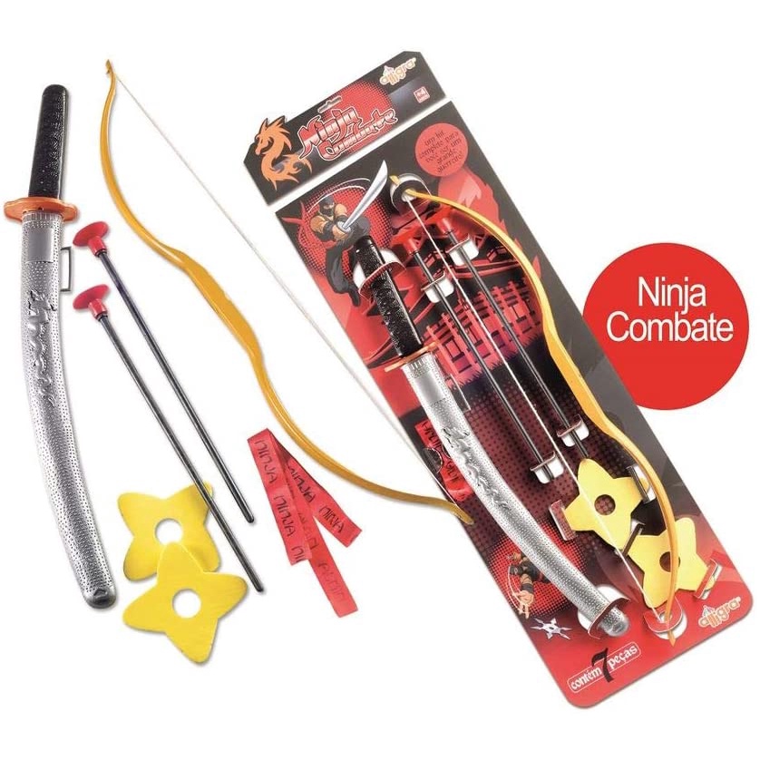 Ninja Combate Kit Espada + Arco E Flecha + Faixa + Shuriken