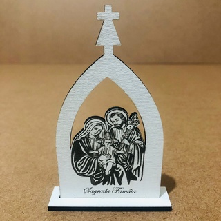 kit com 10 Lembrancinhas Sagrada Família em mdf branco de 3mm
