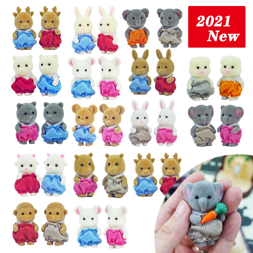 4.5 Centímetros 1: 12 Boneca Simulação Floresta Animal Brinquedos Do Bebê Da Família De Coelho Bonecas Casa De Bonecas Colecionáveis Boneca De Brinquedo Casa De Presente