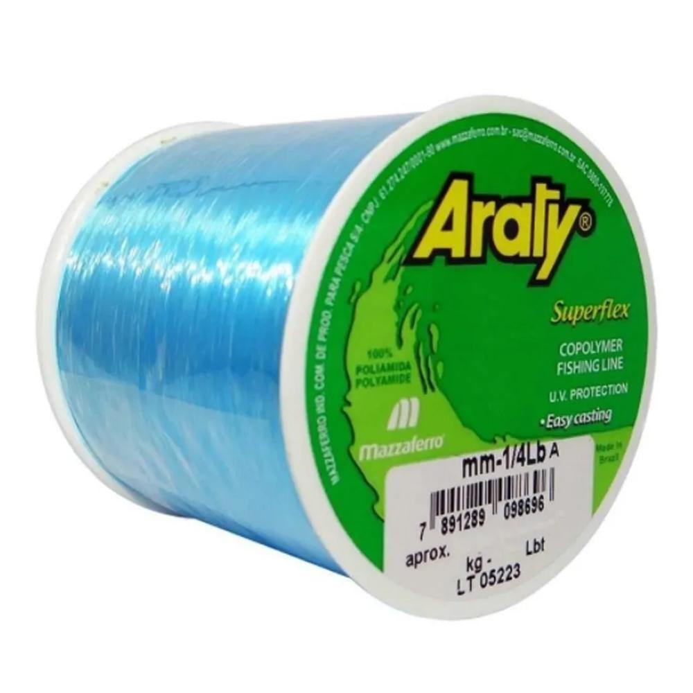 Linha Monofilamento Araty Superflex 1/4 LB Azul – Mazzaferro 720mts - 0,40mm em Oferta na Shopee