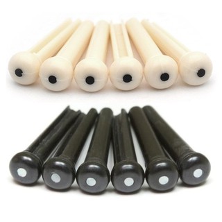 Kit de Pinos para Violão Aço com 6 Unidades Preto ou Branco