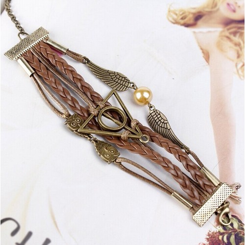 Pulseiras Potter Deathly Hallows Asa Multi Layer em Oferta na Shopee