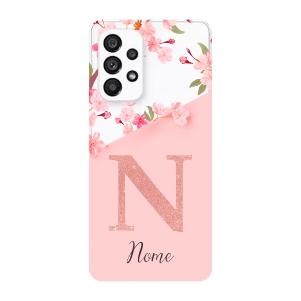 Capinha para Samsung A53 5G Anti Impacto Personalizada - Delicate Flowers com nome e fundo transparente