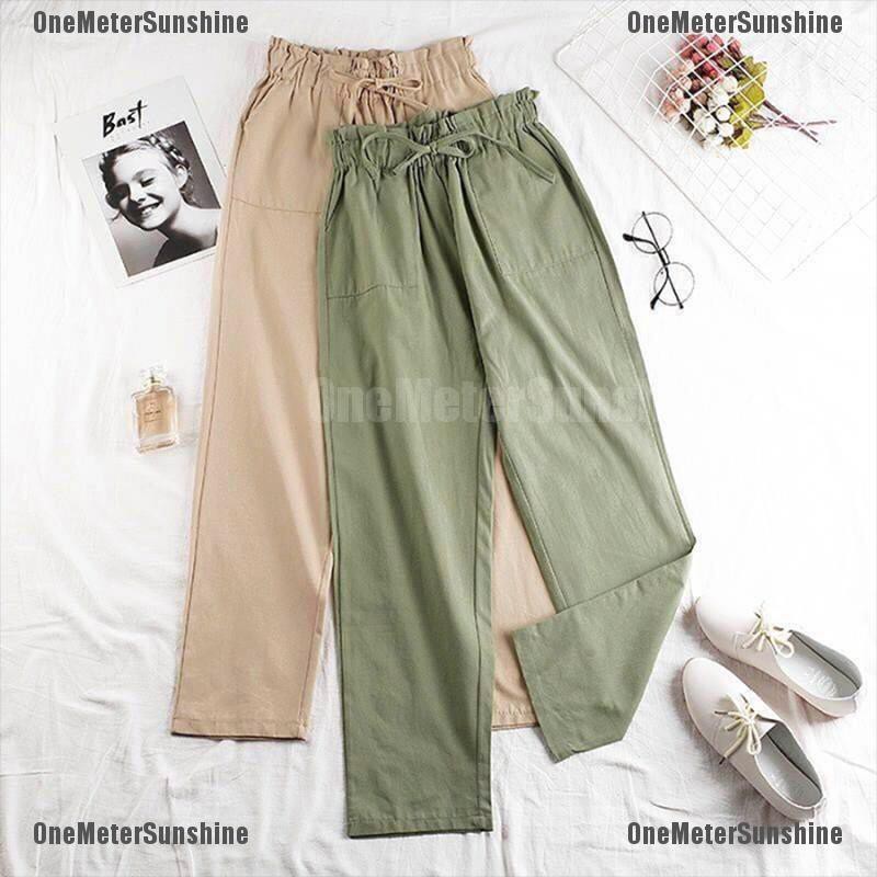 calça de linho com elastico